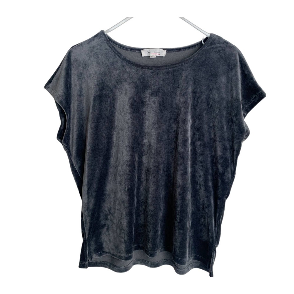 Vince Camuto Womens Gray Velour Shirt Size S